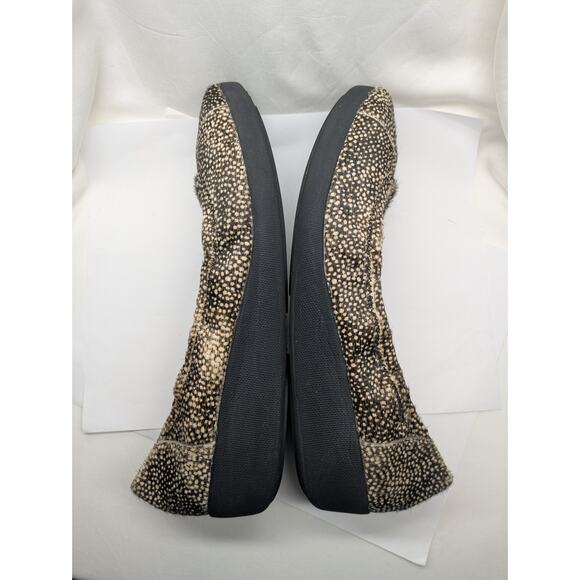 FitFlop Ballet Shoes Womens 40 Brown Calf Hair Animal Print Coastal Beachy Comfy - Picture 8 of 8